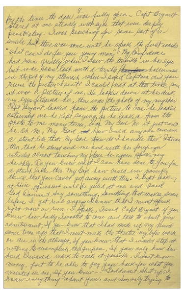 Moe Howard's Handwritten Manuscript Page When Writing His Autobiography -- Moe Faces the Consequences, ''Do you know what I could have done to you for a stunt like this?'' -- Single 8'' x 12.5'' Page